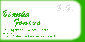 bianka fontos business card